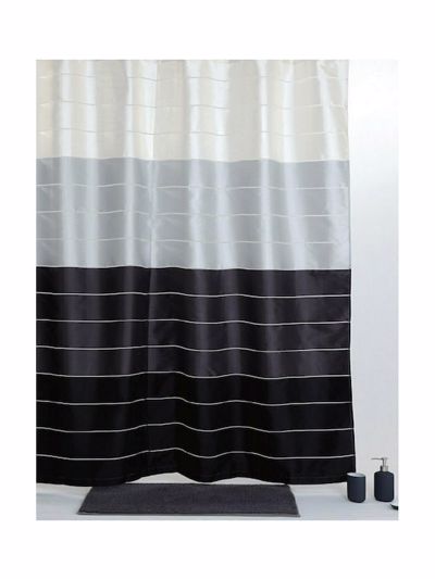 Import Hellas Κουρτίνα Μπάνιου Υφασμάτινη Multi Γκρι 180x200cm